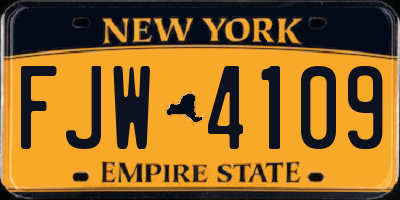 NY license plate FJW4109