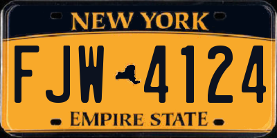 NY license plate FJW4124