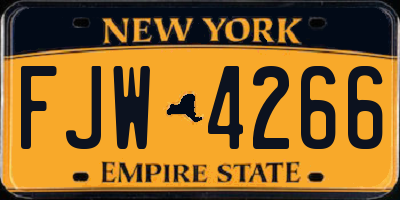 NY license plate FJW4266
