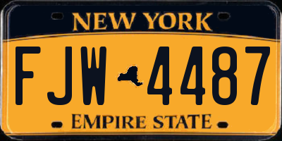 NY license plate FJW4487