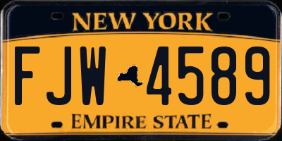 NY license plate FJW4589