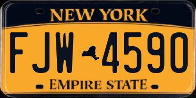 NY license plate FJW4590