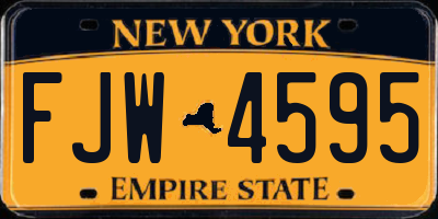 NY license plate FJW4595