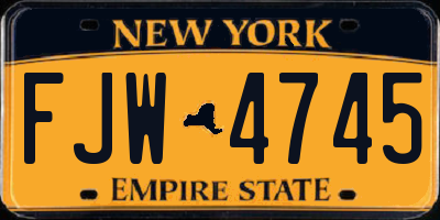 NY license plate FJW4745