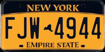 NY license plate FJW4944