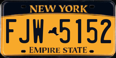 NY license plate FJW5152