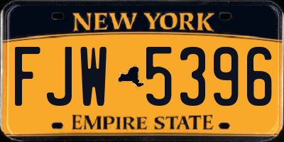 NY license plate FJW5396