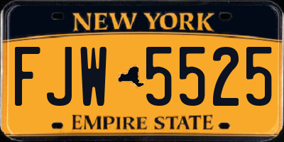 NY license plate FJW5525