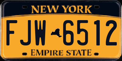NY license plate FJW6512