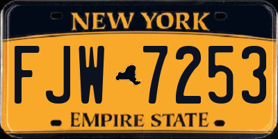 NY license plate FJW7253