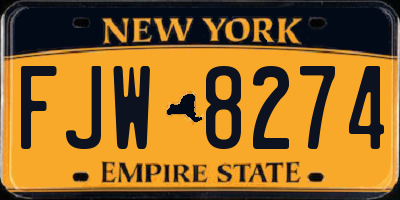 NY license plate FJW8274
