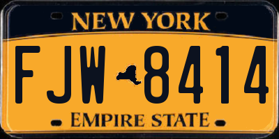 NY license plate FJW8414