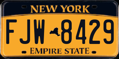NY license plate FJW8429