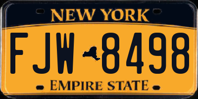 NY license plate FJW8498