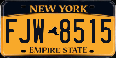 NY license plate FJW8515