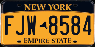 NY license plate FJW8584
