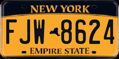 NY license plate FJW8624