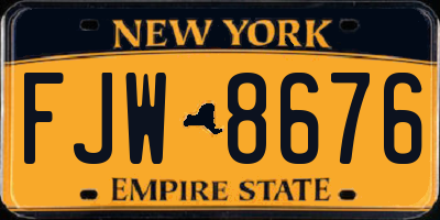 NY license plate FJW8676