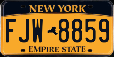 NY license plate FJW8859