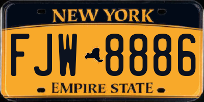NY license plate FJW8886
