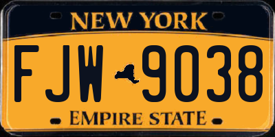 NY license plate FJW9038