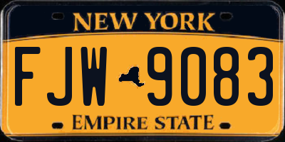 NY license plate FJW9083