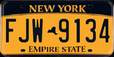 NY license plate FJW9134