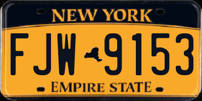 NY license plate FJW9153