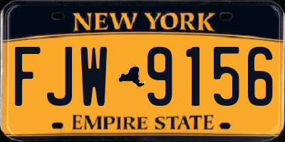 NY license plate FJW9156