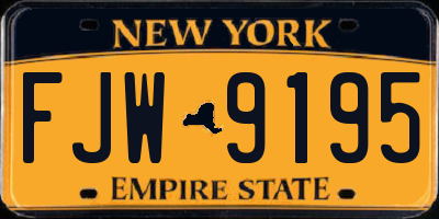 NY license plate FJW9195