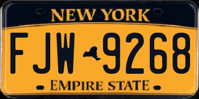 NY license plate FJW9268
