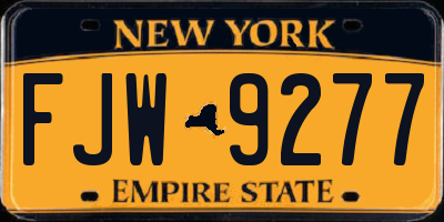 NY license plate FJW9277