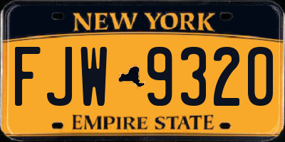 NY license plate FJW9320