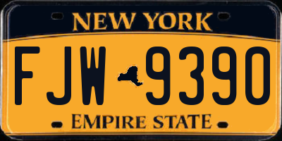 NY license plate FJW9390