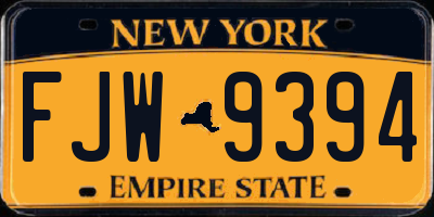 NY license plate FJW9394