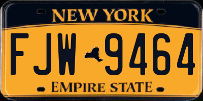 NY license plate FJW9464