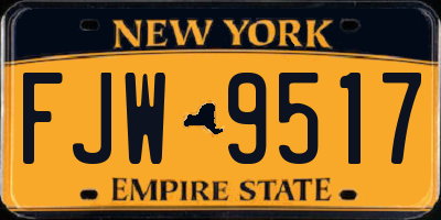 NY license plate FJW9517
