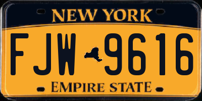 NY license plate FJW9616