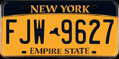 NY license plate FJW9627