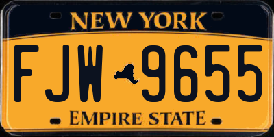 NY license plate FJW9655