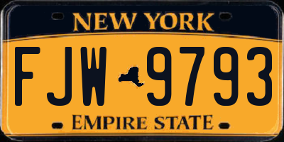 NY license plate FJW9793