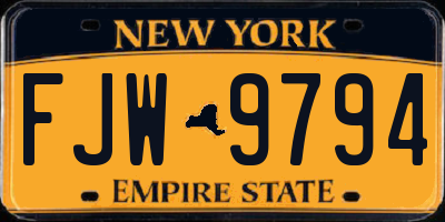 NY license plate FJW9794