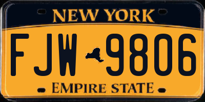 NY license plate FJW9806