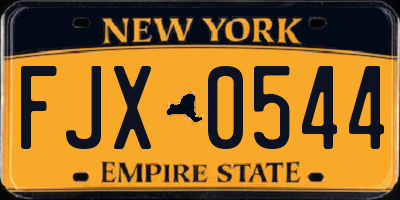 NY license plate FJX0544