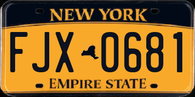 NY license plate FJX0681
