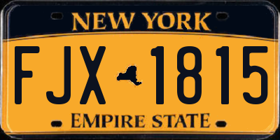 NY license plate FJX1815