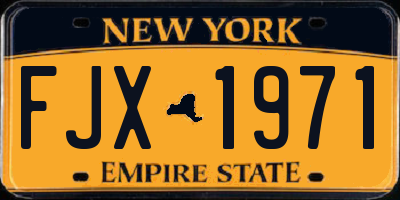 NY license plate FJX1971