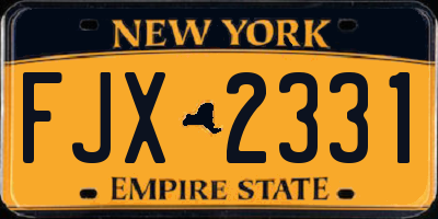 NY license plate FJX2331
