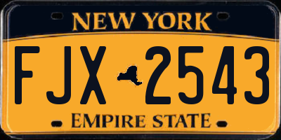 NY license plate FJX2543