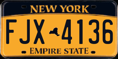 NY license plate FJX4136